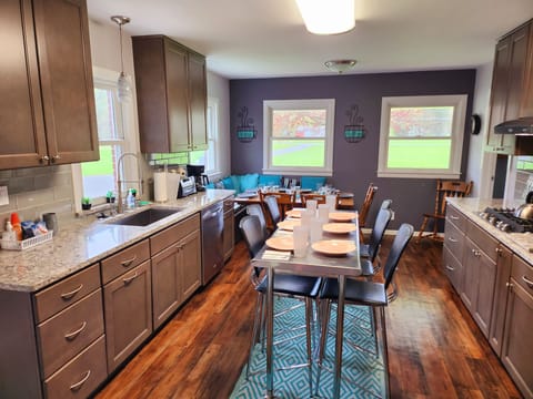 Dishwasher, and optional counter seating.
