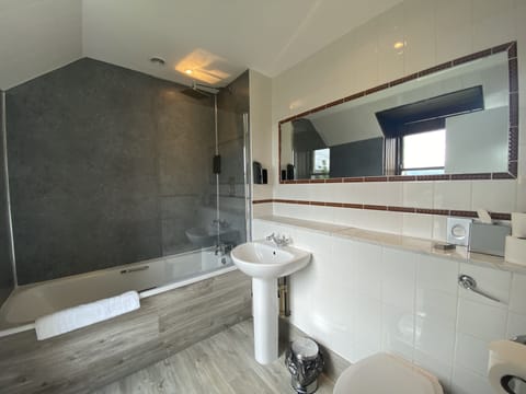 Business Room | Bathroom | Combined shower/tub, hair dryer, towels, soap