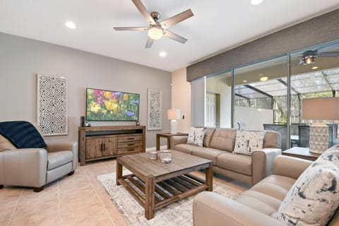 Lavish living room area with flat screen TV