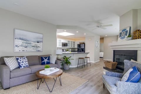 Living Room with TV with Amazon Fire Stick and Cable.