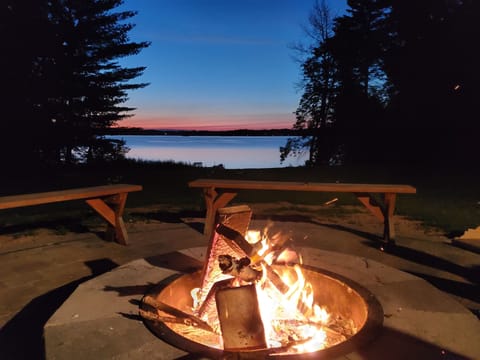 View from Backpatio firepit to lake
