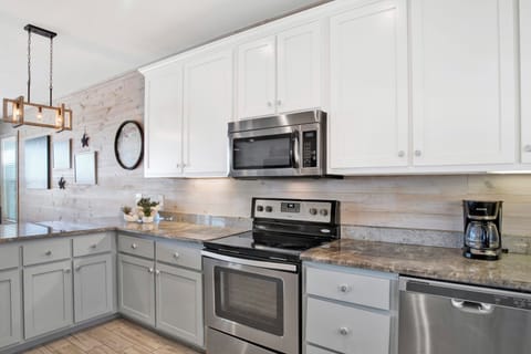 The kitchen is fully equipped