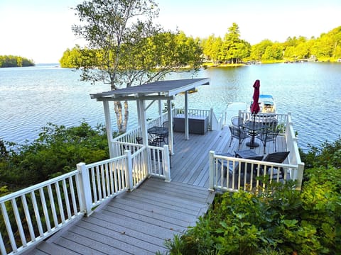 The newly renovated lakeside deck is the hub of activity Spring, Summer & Fall.