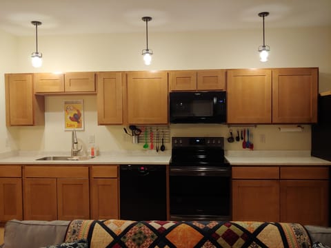 Stocked kitchen with new appliances