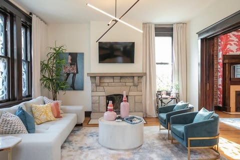 Relax in this Chic, Designer Living Room (with sleeper sofa)