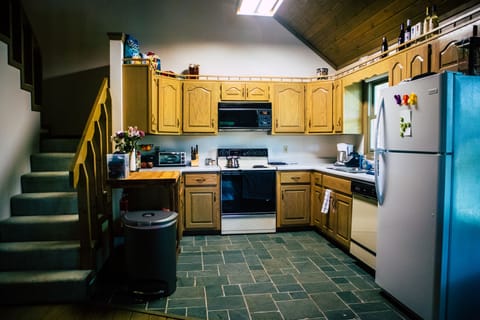 Kitchen is fully stocked with all the pots and pans you need to cook