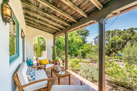 Enjoy the front patio at all times of day