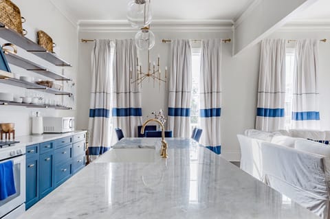 Large island with stools