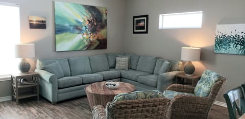 Sectional provides plenty of seating in the living room.