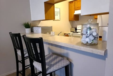 Seating for two at the breakfast bar