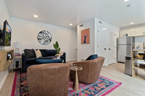 Comfortable living room, with sofa bed option and smart TV