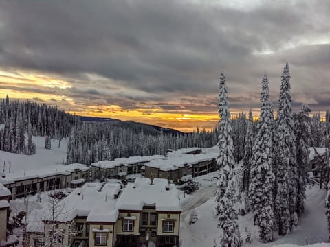 Beautiful sunset overlooking the property after an amazing ski day. 