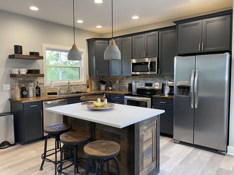 Full Kitchen with Stainless Steel Appliances