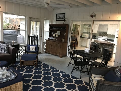 Kitchen opens up to the Carolina Room 