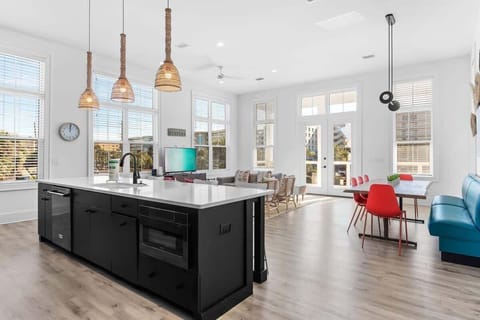 Large open kitchen/living/dining room