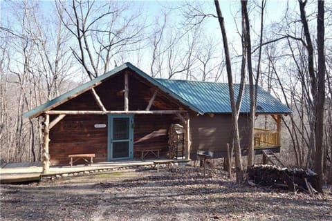 Photo of cabin in wintertime