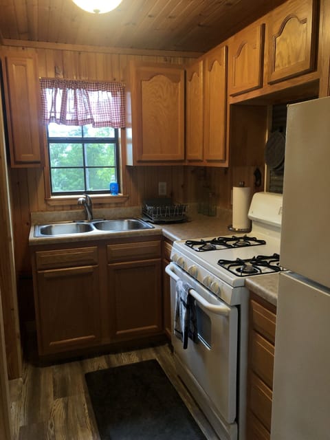 Kitchen cooking area.