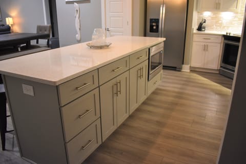 Large bar area for cooking and visiting with friends or family.