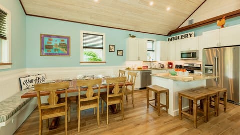 Dine at the large table or the island...