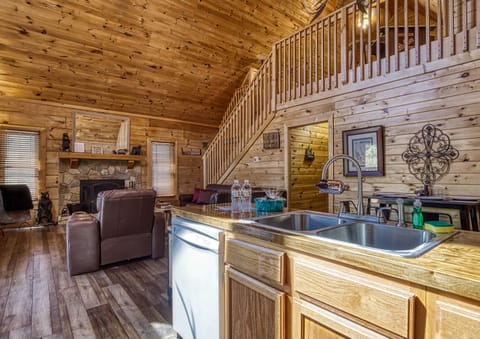 Douglas Lake Cabin - Baby Bear Cabin - Fully furnished kitchen and living room