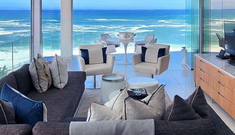 Clifton YOLO Spaces Clifton Beachfront Penthouse | Living area | Flat-screen TV