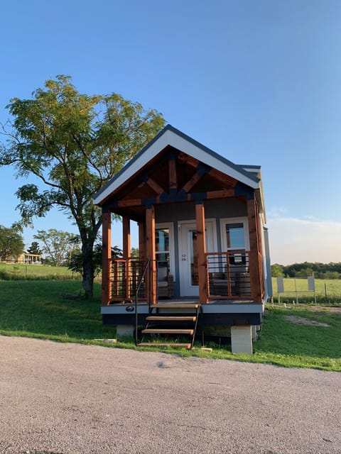 Exterior of the tiny house on the farm called `Rise & Shine.`
