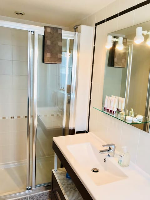 Royal Double Room | Bathroom | Shower, hair dryer, towels, soap