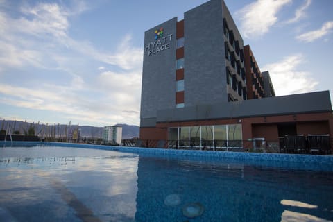 Outdoor pool, sun loungers