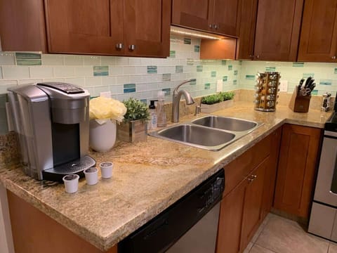 Cook in our fully equipped kitchen with modern amenities, perfect for creating delicious meals.