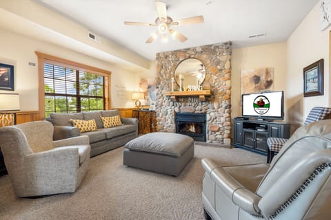 Living Room with Cable TV, Sleeper Sofa, and Seasonal Gas Fireplace