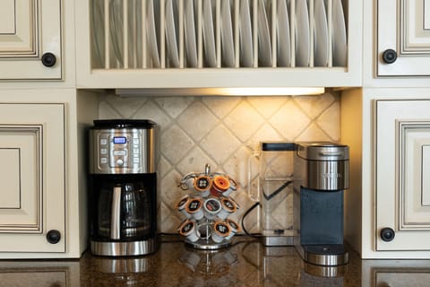 There are 2 types of coffee makers. A pot coffee maker and a single serve.