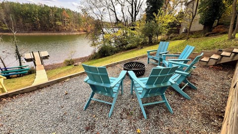 Lakeside fire pit. Smores, drinks, stories, friends, family and laughter