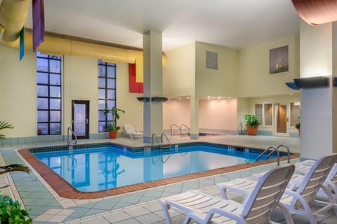 Indoor pool, open 8:00 AM to 10:00 PM, sun loungers