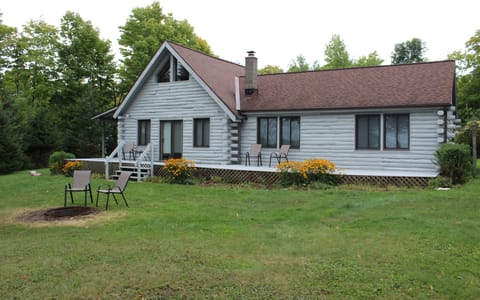 North side of cabin facing lake