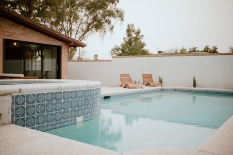 Private pool and hot tub.  Pool can be heated for an additional fee.