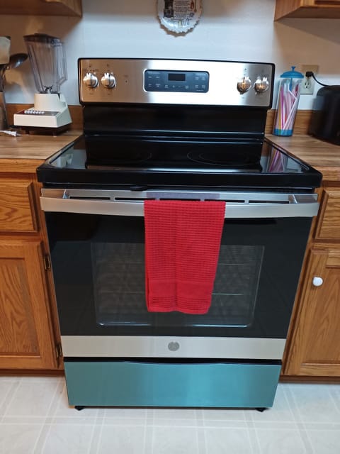 New glass-top stove.