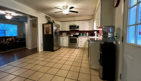 Large kitchen area with open floor plan 