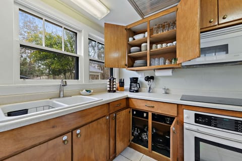 Fully equipped with dinnerware, utensils and pots and pans