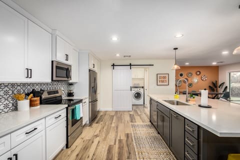 main level - kitchen, living room, dining area