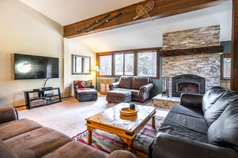 Living Room - Smart Flat Screen TV and Blu-Ray DVD Player, Queen Sleeper Sofa, Wood Burning Fireplace