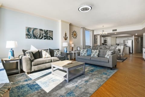 Living room with sleeper sofa.
