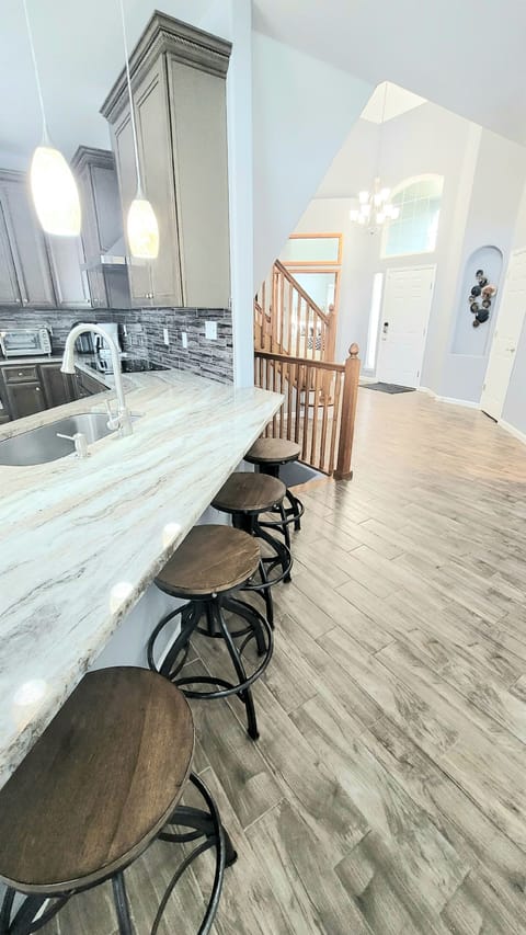 Upstairs bar area seats 4