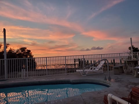 pool facing the water
