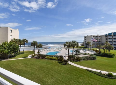 Ocean and pool area view from the balcony