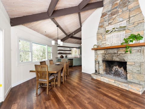 Living room. Indoor fires are allowed Oct. 1 - April 15. We provide firewood. 