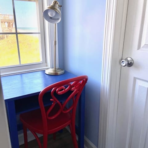 A desk with a view (if needed for virtual learning , reading ...) 