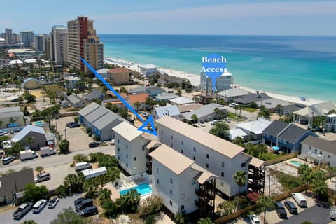 Aerial view of distance to the beach