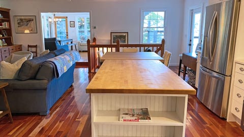 Kitchen Island with additional dining table and 4 chairs