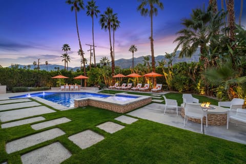 Palm Desert paradise with sparkling pool, spa, and mountain views creates the perfect desert escape.