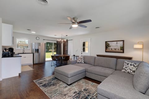 Main house living room, kitchen, dining room